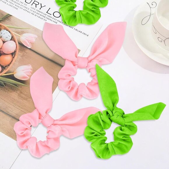 20PCS Hair Scrunchies Bow Ribbons Cute Bunny Ears Hair Accessories Gift main image 4